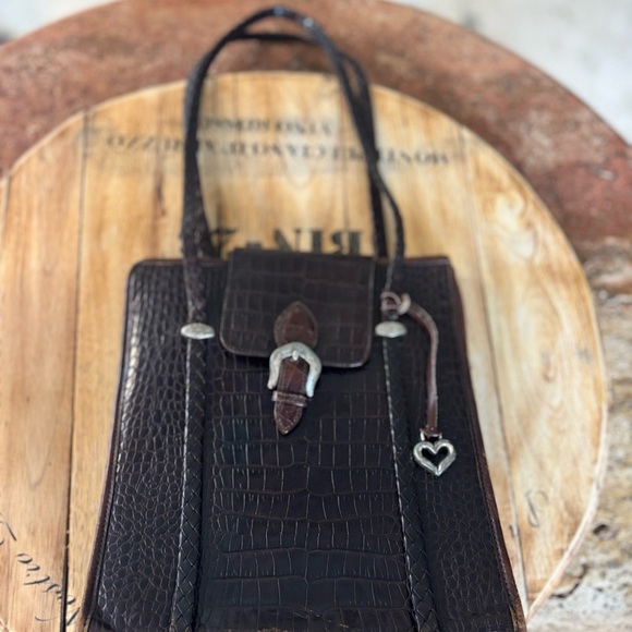 Brighton Vintage Crocodile Embossed Handbag 10“ x 12“ x 3“ - Picture 14 of 15